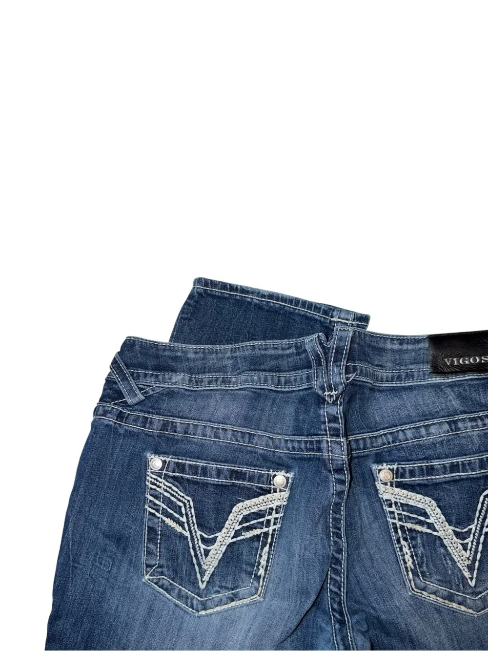 Vigoss Women's Medium Blue Boot Cut Jeans with Faded Wash